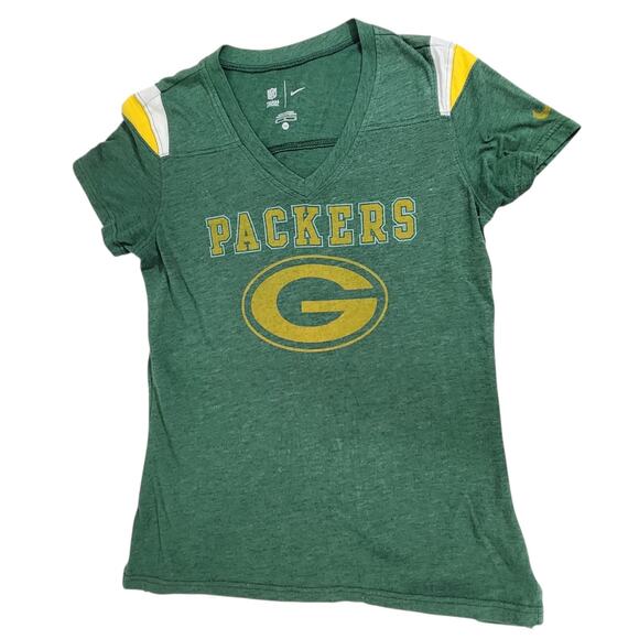 3 NIKE GREEN BAY PACKERS WOMENS T-SHIRTS LOT FITTED V-NECK FAN FOOTBALL SPORTS - Picture 9 of 11